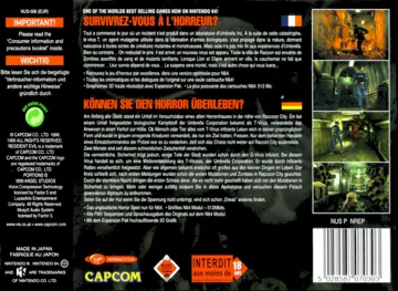 Resident Evil 2 (Europe) (En,Fr) box cover back